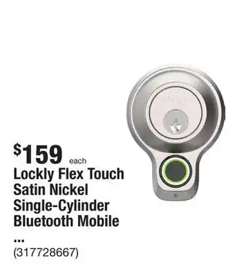 Lockly flex touch satin nickel single-cylinder bluetooth mobile app controlled deadbolt lock with biometric 3d fingerprint