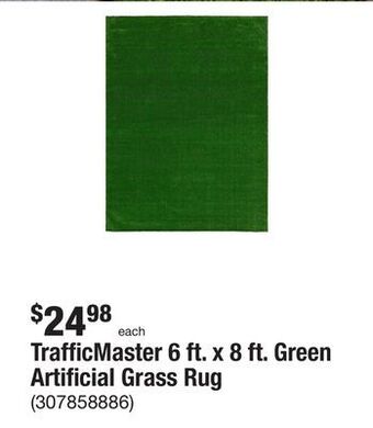 The Home Depot Trafficmaster 6 ft. x 8 ft. green artificial grass rug offer