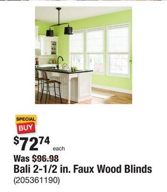 The Home Depot Bali 2-1/2 in. faux wood blinds offer