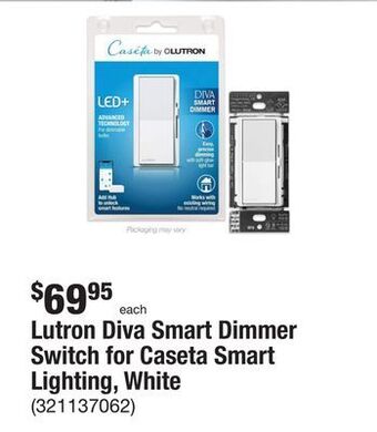 The Home Depot Lutron diva smart dimmer switch for caseta smart lighting, white offer