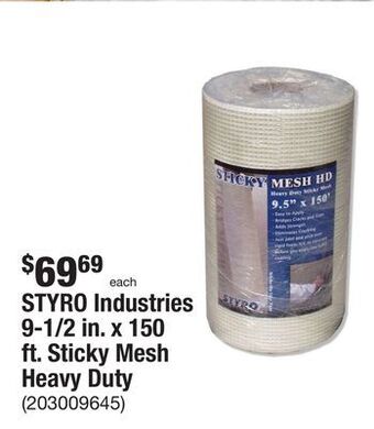 The Home Depot Styro industries 9-1/2 in. x 150 ft. sticky mesh heavy duty offer