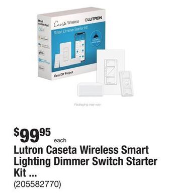 The Home Depot Lutron caseta wireless smart lighting dimmer switch starter kit with smart bridge offer