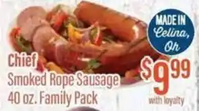 Chief Supermarket Chief Smoked Rope Sausage 40oz. Family Pack offer
