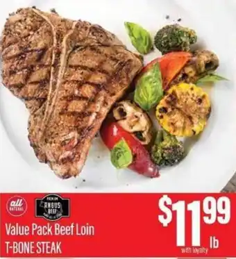 Chief Supermarket Value Pack Beef Loin T-Bone Steak offer
