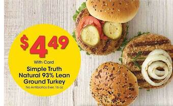 Kroger Simple truth natural 93% lean ground turkey offer