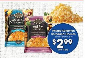 Kroger Private selection shredded cheese offer