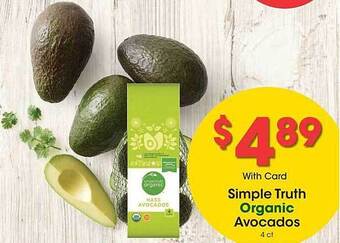 Kroger Simple truth organic avocados offer
