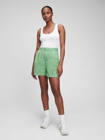 Gap High rise pleated khaki shorts with washwell offer