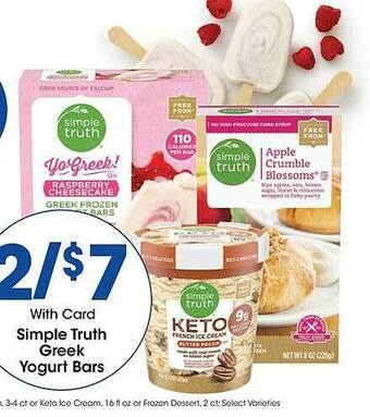 Kroger Simple truth greek yogurt bars offer