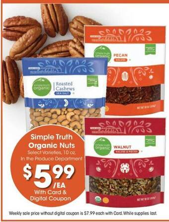 Kroger Simple truth organic nuts offer