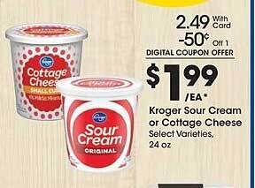 Kroger Kroger sour cream or cottage cheese offer