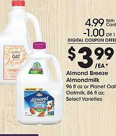 Kroger Almond breeze almondmilk offer