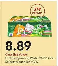 Stater Bros La croix sparkling water offer