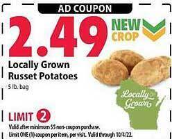 Festival Foods Locally grown russet potatoes offer