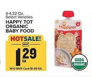 Food Lion Happy tot organic baby food offer
