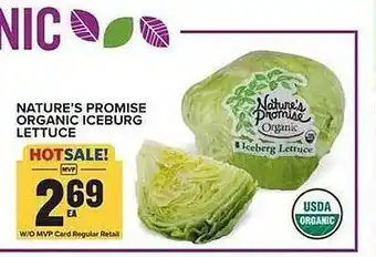 Food Lion Nature's promise organic iceburg lettuce offer