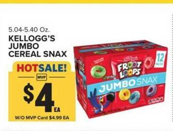 Food Lion Kellogg's jumbo cereal snax offer