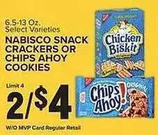 Food Lion Nabisco snack crackers or chips ahoy cookies offer