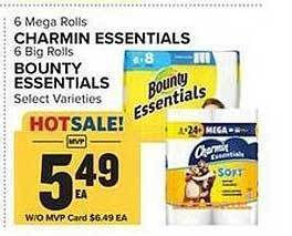 Food Lion Charmin essentials, bounty essentials offer