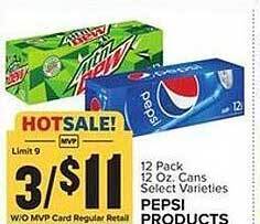 Food Lion Pepsi products offer