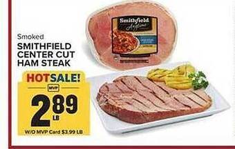 Food Lion Smithfield center cut ham steak offer