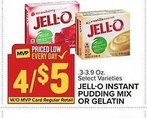 Food Lion Jell-o instant pudding mix or gelatin offer