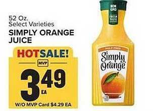Food Lion Simply orange juice offer