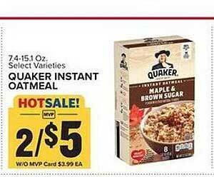 Food Lion Quaker instant oatmeal offer