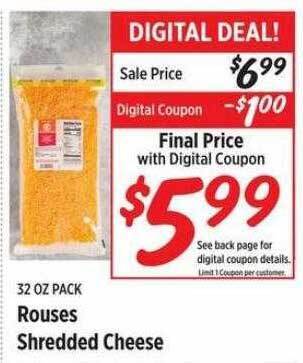 Rouses Rouses shredded cheese offer