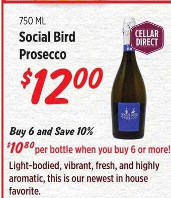 Rouses Social bird prosecco offer