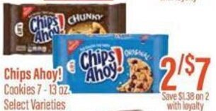 Chief Supermarket Chips Ahoy! Cookies 7-13 oz. offer