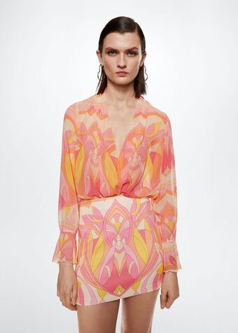 Mango Flowy printed blouse offer