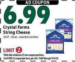Festival Foods Crystal farms string cheese offer