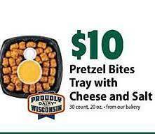Festival Foods Pretzel bites tray with cheese and salt offer