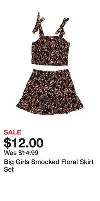 TJ Maxx Big girls smocked floral skirt set offer