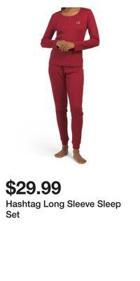 TJ Maxx Hashtag long sleeve sleep set offer