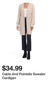 TJ Maxx Cable and pointelle sweater cardigan offer