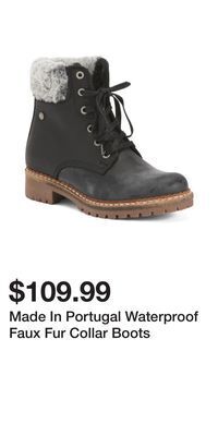 TJ Maxx Made in portugal waterproof faux fur collar boots offer