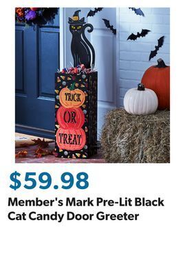 Sam's Club Member's mark pre-lit black cat candy door greeter offer