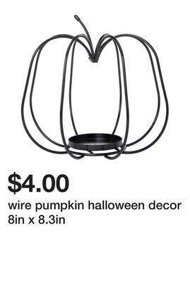 Five Below Wire pumpkin halloween decor 8in x 8.3in offer