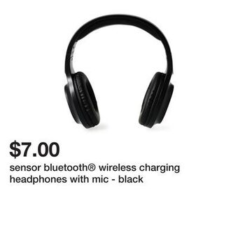 Five Below Sensor bluetooth® wireless charging headphones with mic - black offer