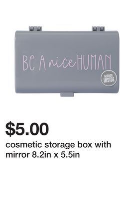 Five Below Cosmetic storage box with mirror 8.2in x 5.5in offer