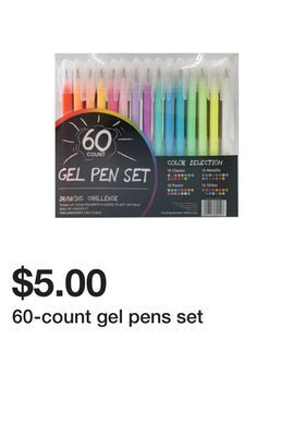 Five Below 60-count gel pens set offer
