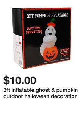Five Below 3ft inflatable ghost & pumpkin outdoor halloween decoration offer