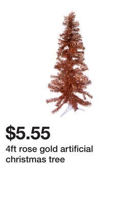 Five Below 4ft rose gold artificial christmas tree offer