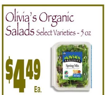 Wild By Nature Olivia's organic salads offer