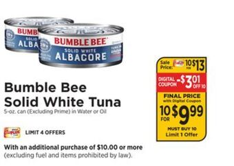 ShopRite Solid white tuna offer