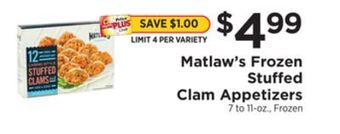 ShopRite Frozen stuffed clam appetizers offer