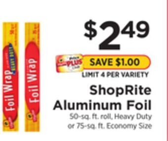 ShopRite Aluminum foil offer