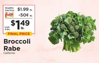 ShopRite Broccoli rabe offer